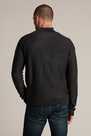 CRANE WOOL BLEND ZIP UP CARDIGAN