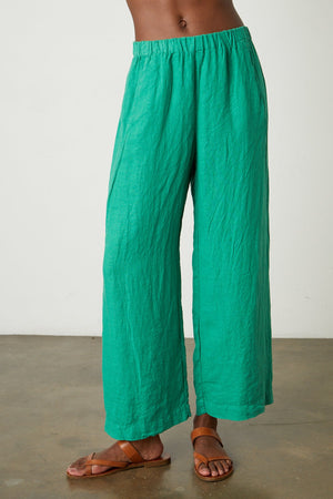 Lola linen pant in green apple