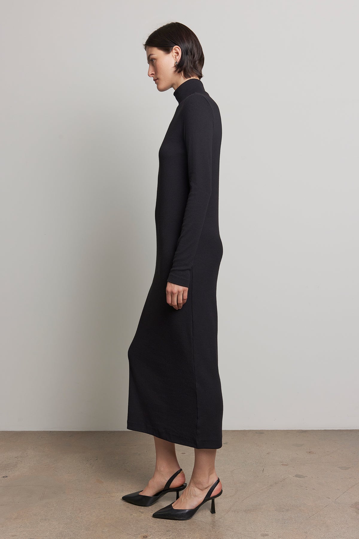 AGOURA MODAL RIB FITTED MOCK NECK DRESS Velvet by Graham & Spencer AGOURA MODAL RIB FITTED MOCK NECK DRESS Velvet by Graham & Spencer