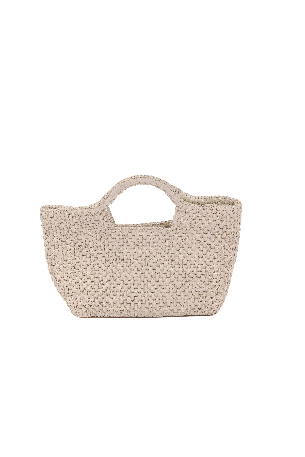 The SANDY BAG by Velvet by Graham & Spencer is a handcrafted basket-shaped raffia bag with short handles, shown on a plain white background—a warm-weather essential.