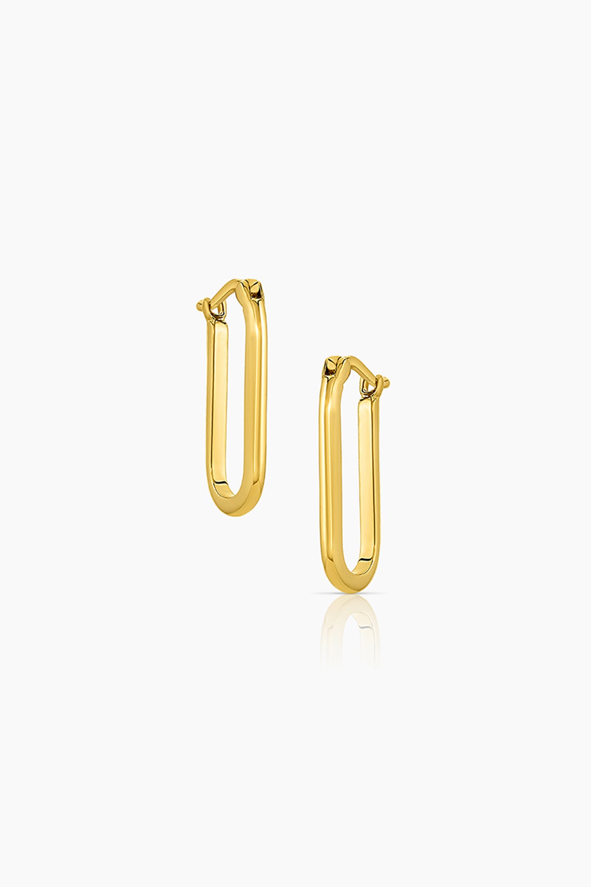 A pair of NADINE ELONGATED HOOPS BY THATCH on a white background.-35526313771201