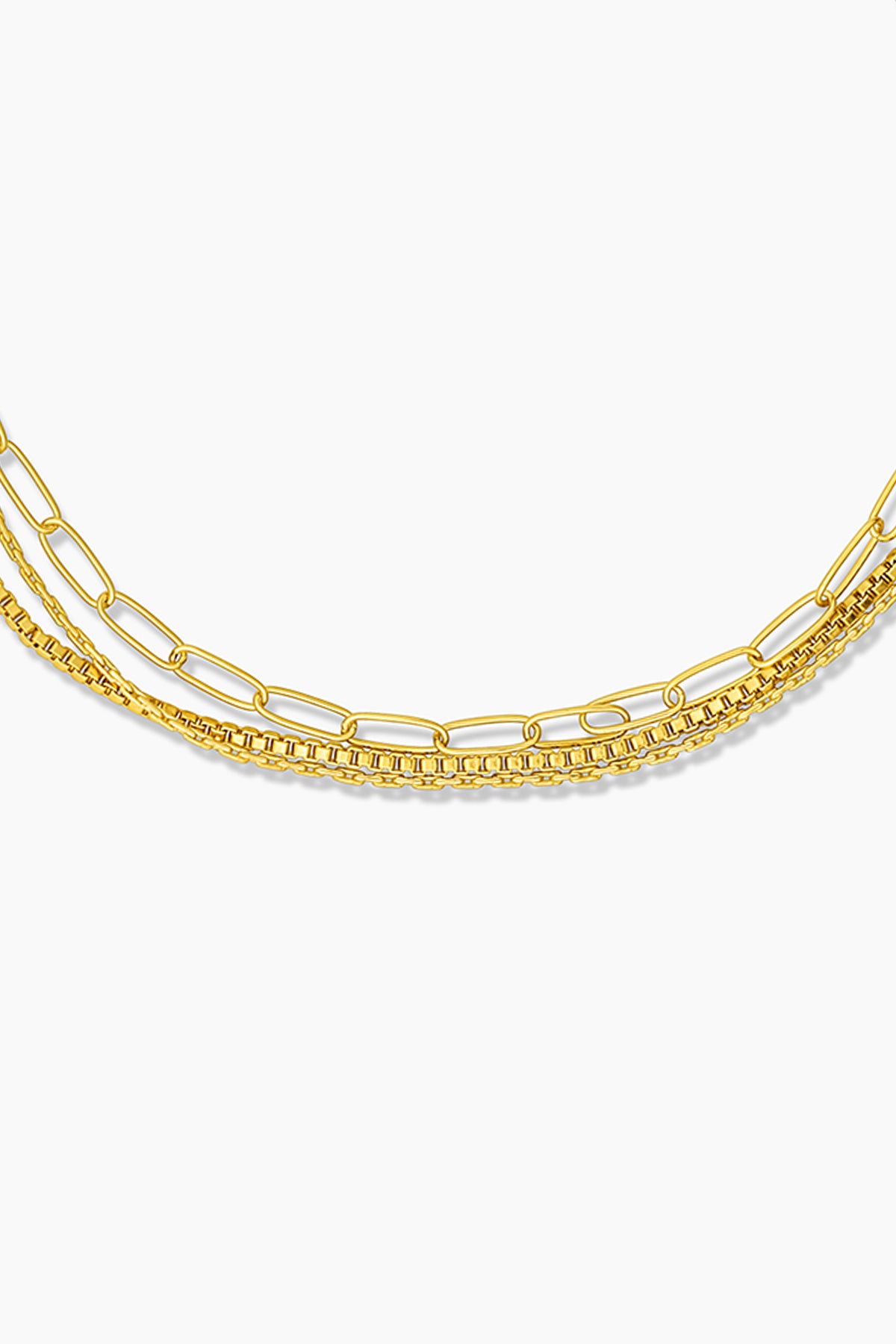 A Rosalie Triple Strand Bracelet by Thatch with a gold plated chain.-35526316228801
