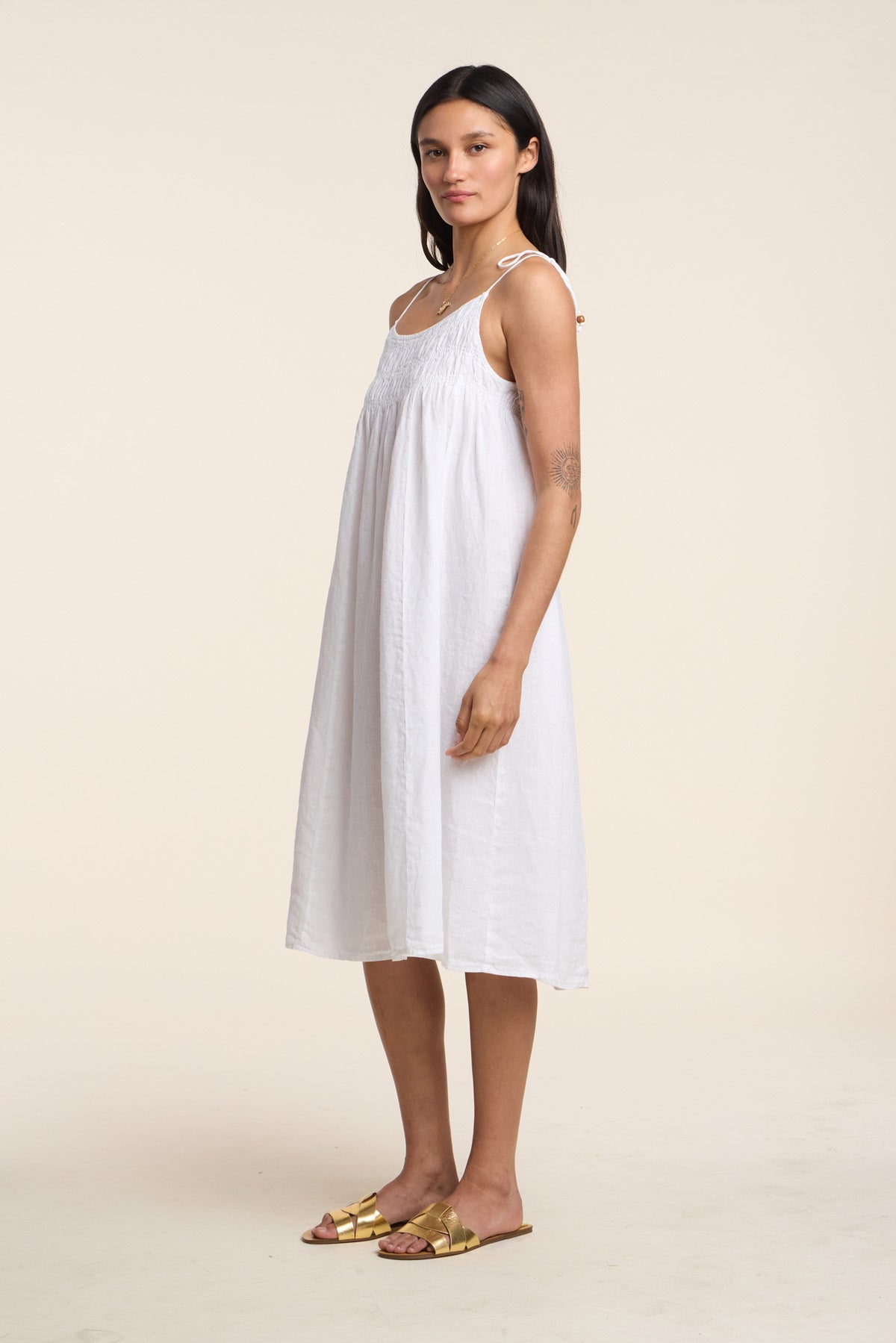 Women's Teresa Linen Dress Black X-large