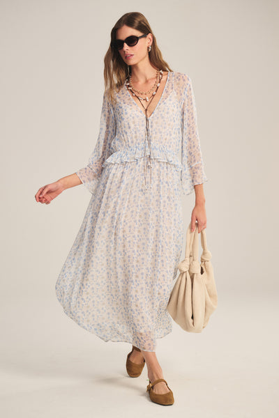 AERIN BLUEBELL PRINTED VISCOSE BOHO MAXI DRESS – Velvet by Graham & Spencer
