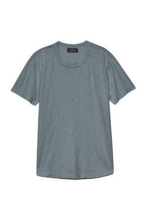 The AMARO TEE by Velvet by Graham & Spencer is a light gray short-sleeve crewneck t-shirt designed for easy layering, shown flat on a white background.