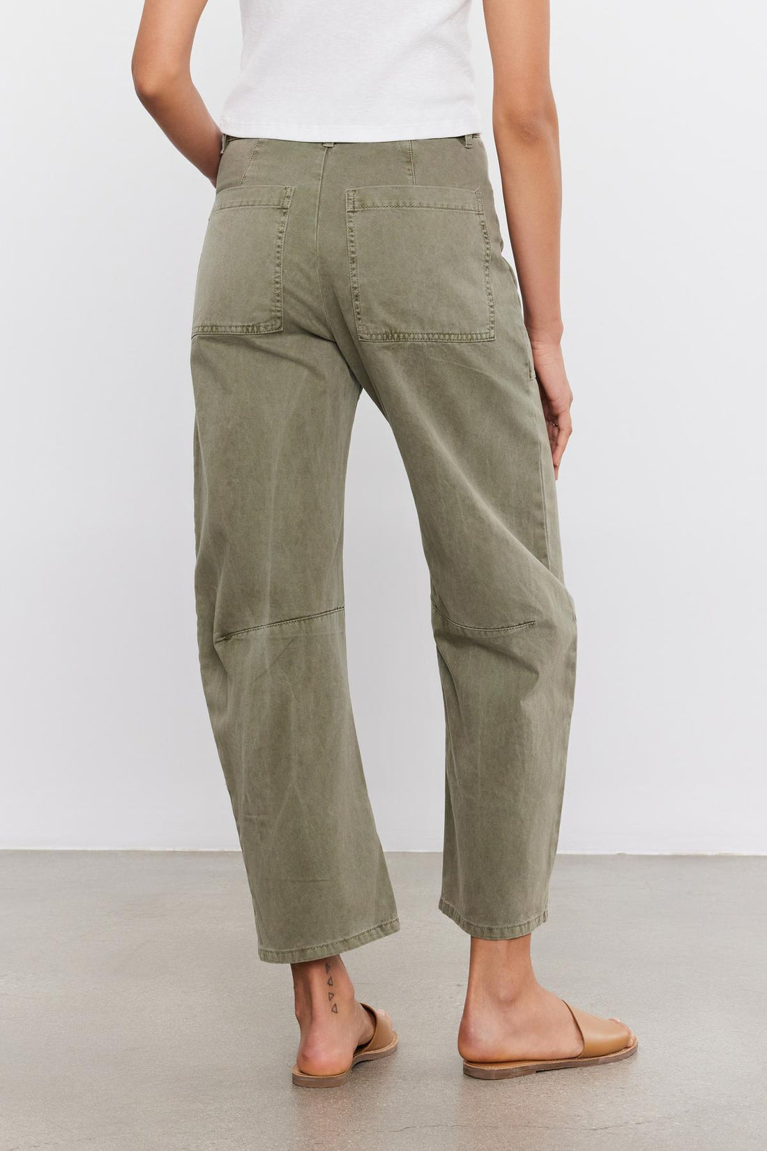 Knightley 100% Cotton Twill Utility Pants in Cream