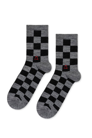 CHECKERED WOOL SPORTY SOCKS BY HANSEL FROM BASEL