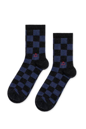 CHECKERED WOOL SPORTY SOCKS BY HANSEL FROM BASEL