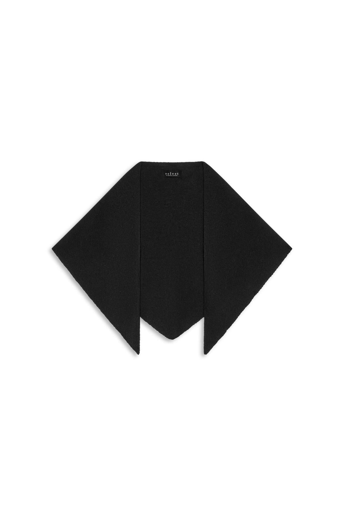 Black CLEO CASHMERE TRIANGLE SCARF.