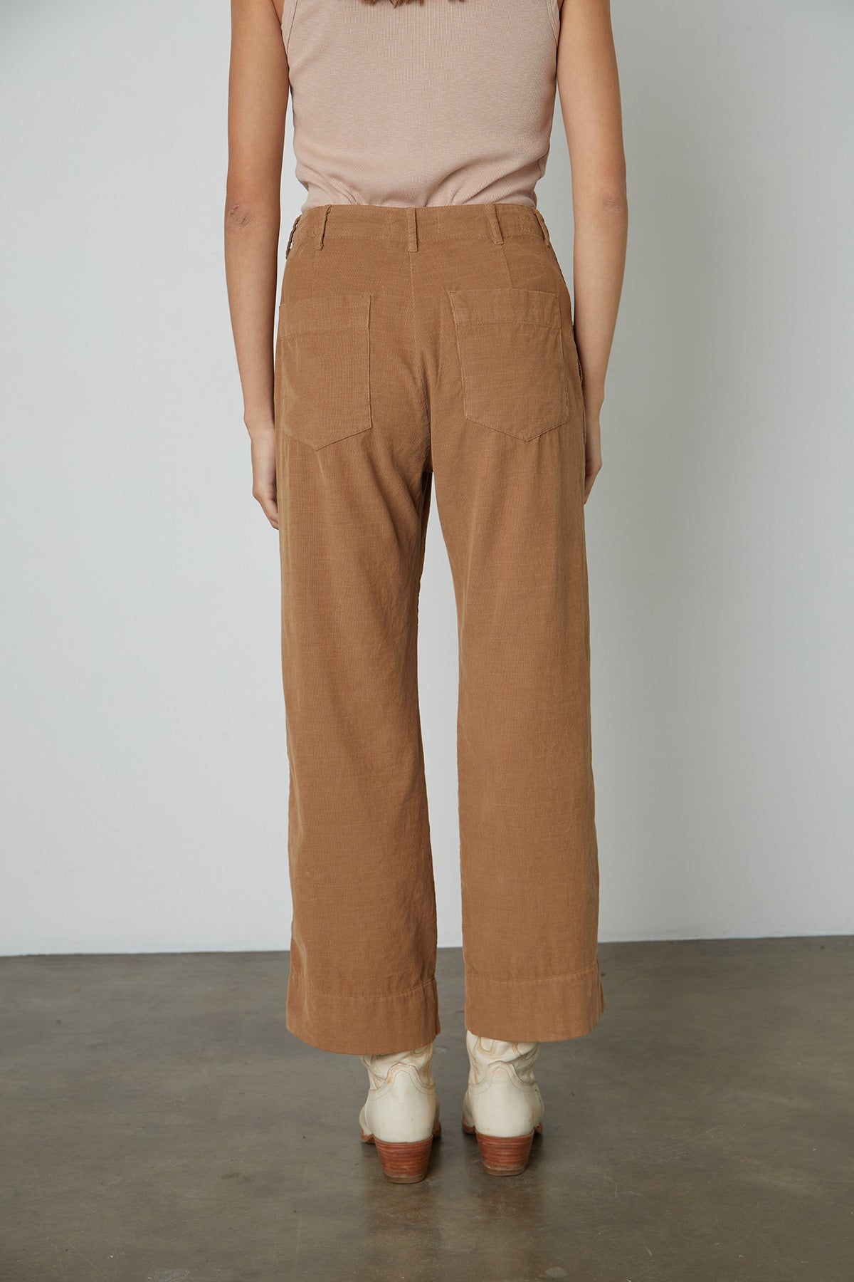 Vera Corduroy Wide Leg Pant in canyon back-26654355751105