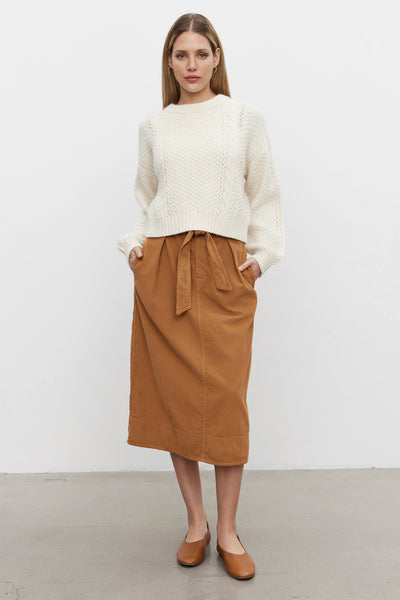 【BAON】Velky corduroy banding midi skirt cot-corduroy-kennedy06-clove-