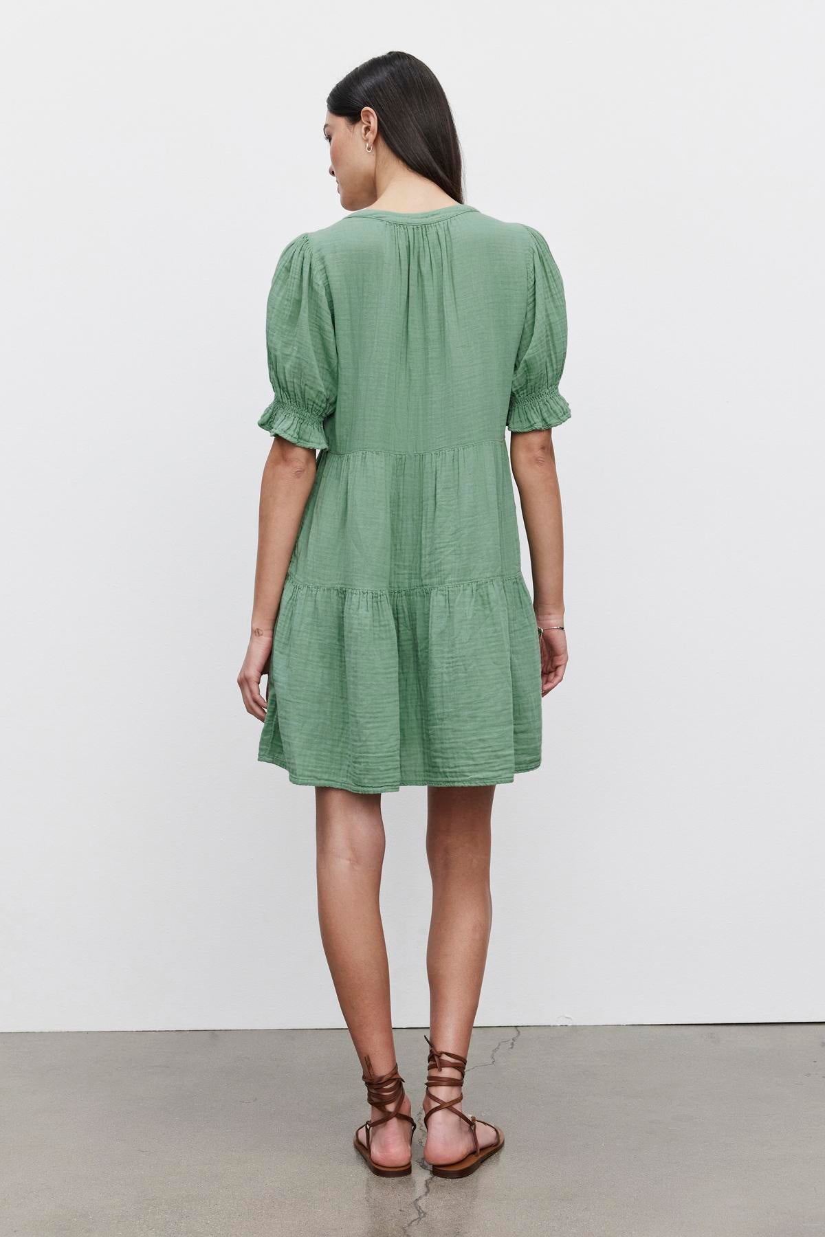 CLARISSA COTTON GAUZE PUFF SLEEVE TIERED DRESS – Velvet by Graham & Spencer