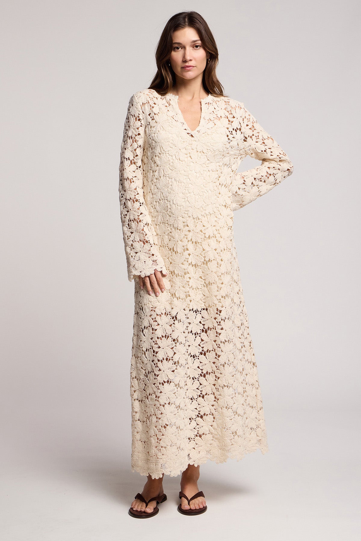 Velvet Jovie Maxi Dress in Oat Oat / XS