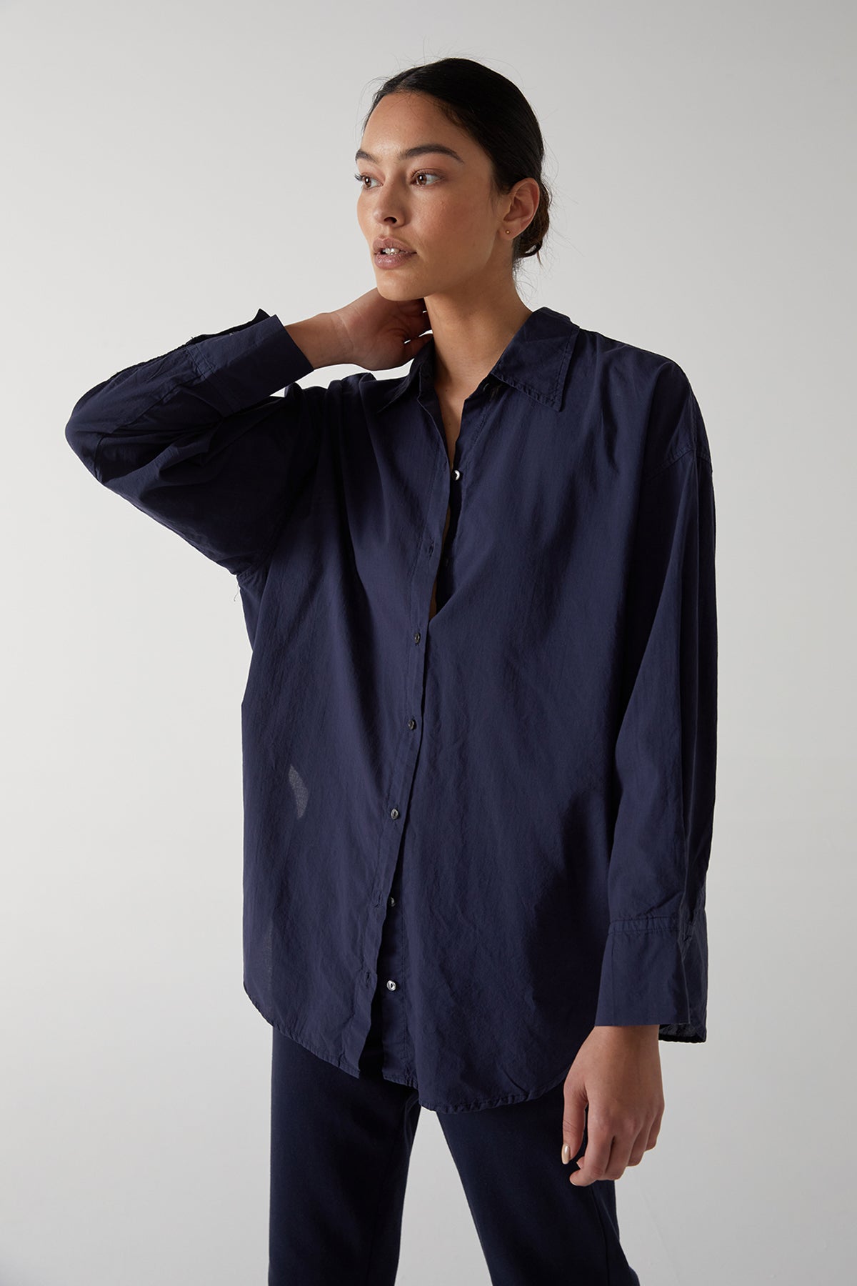   Redondo Button-Up Shirt in navy front 