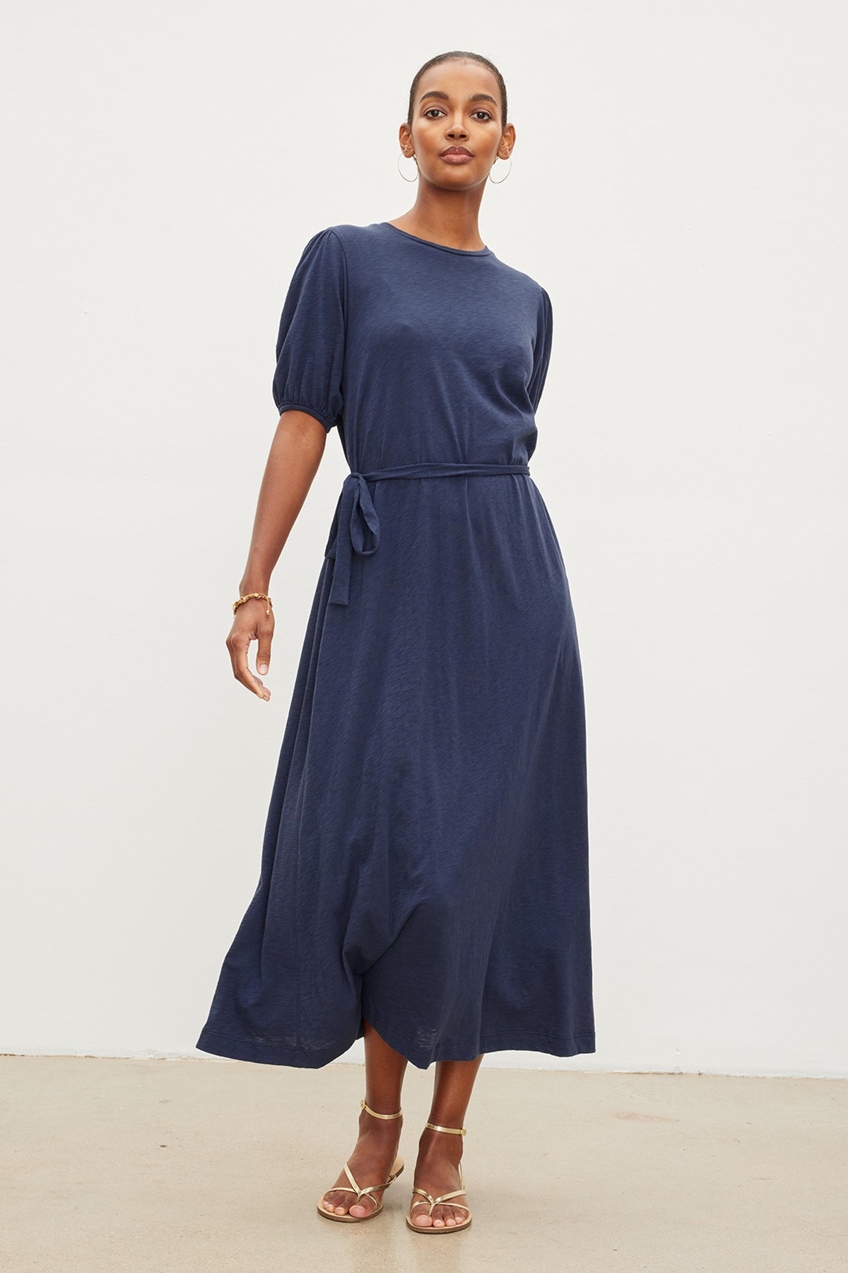 Velvet by Graham Spencer Astrid Cotton Slub Maxi Dress Denim