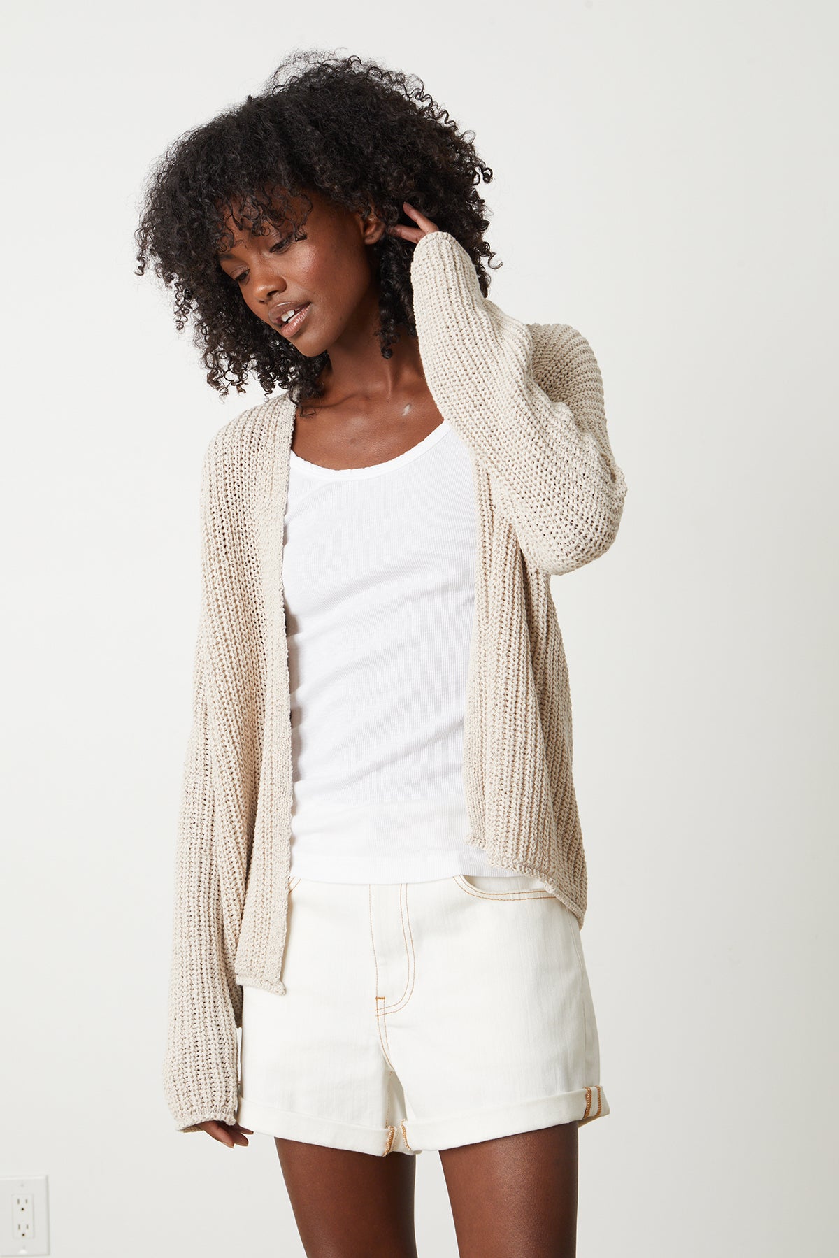   Terrah Cardigan in putty front 