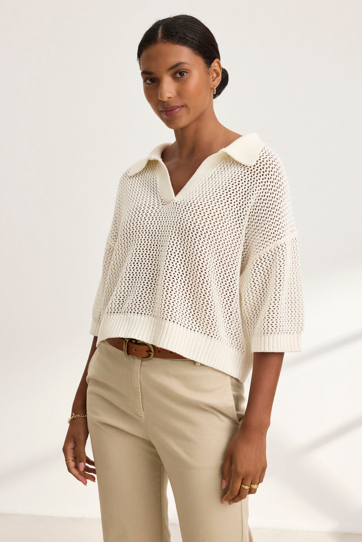 YORK COTTON CASHMERE SWEATER POLO – Velvet by Graham & Spencer