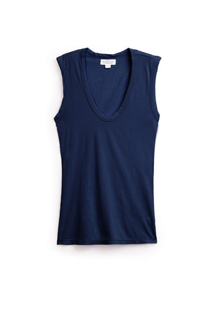 A soft and wearable Velvet by Graham & Spencer ESTINA GAUZY WHISPER FITTED TANK TOP on a white background.