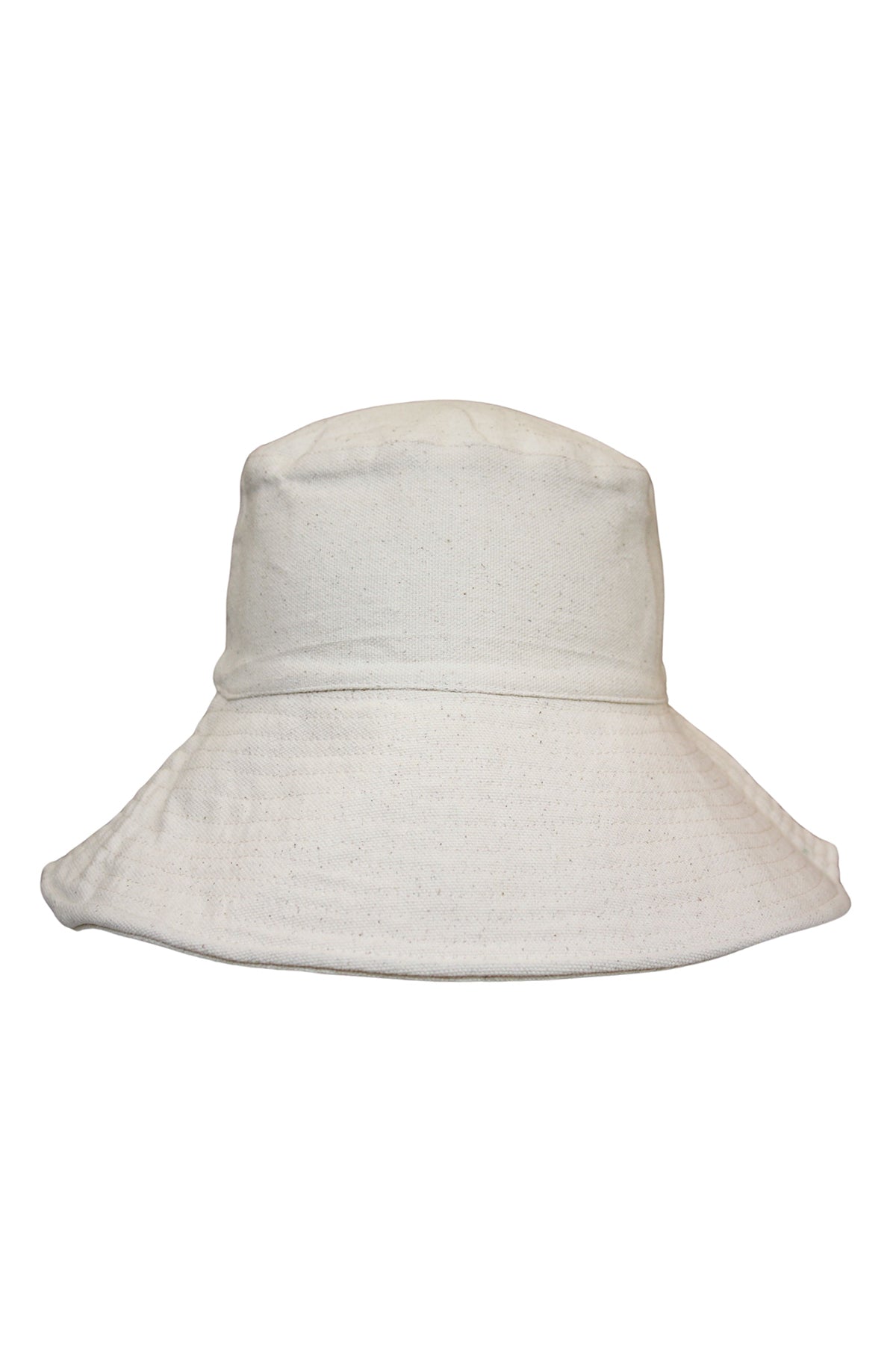 Discover the HAZEL CANVAS BUCKET HAT by Freya, a stylish plain white bucket hat featuring a wide brim and crafted with sustainable practices.-36289731625153