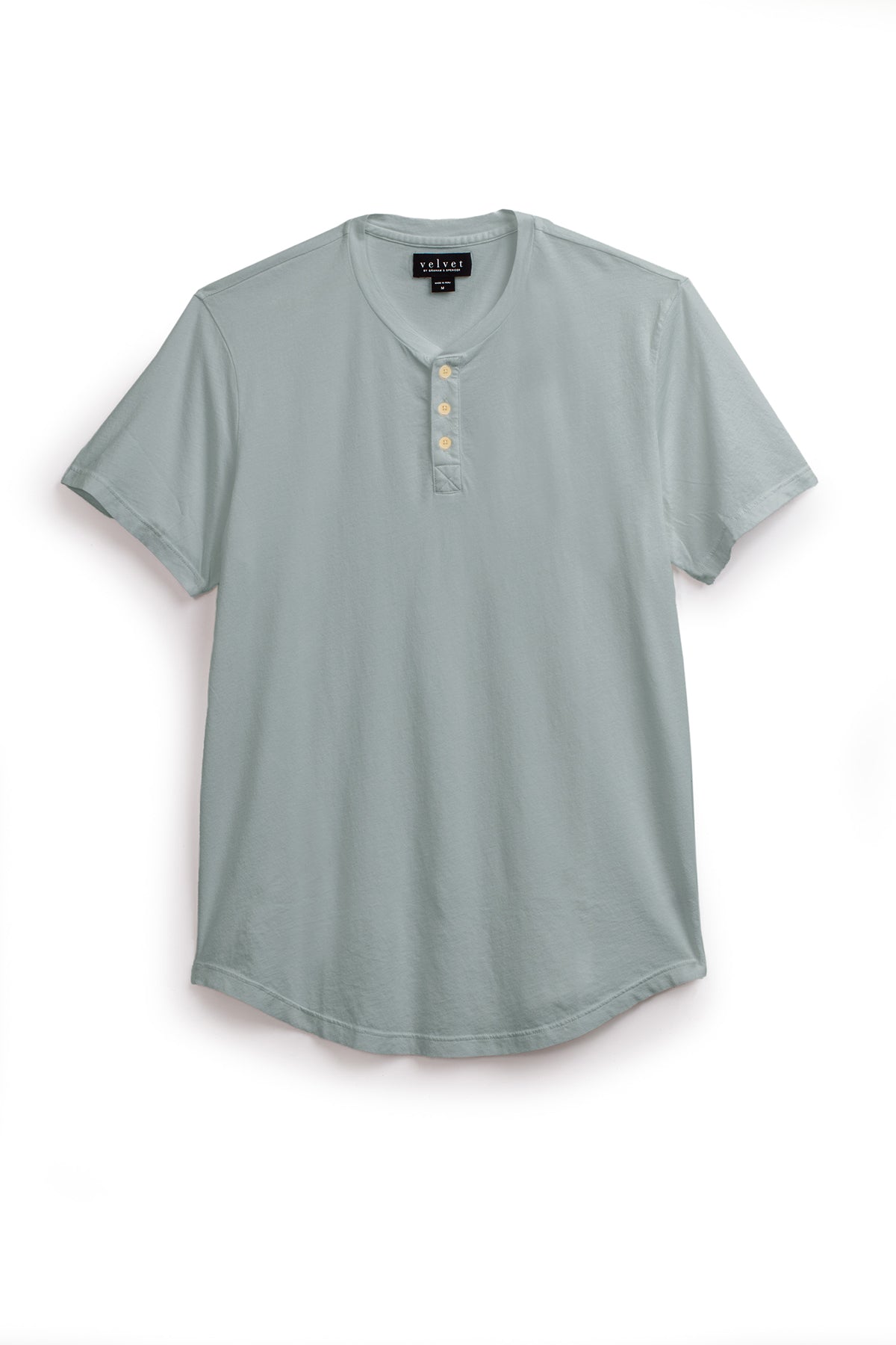 Fulton Short Sleeve Henley in ice blue flat-26630311477441