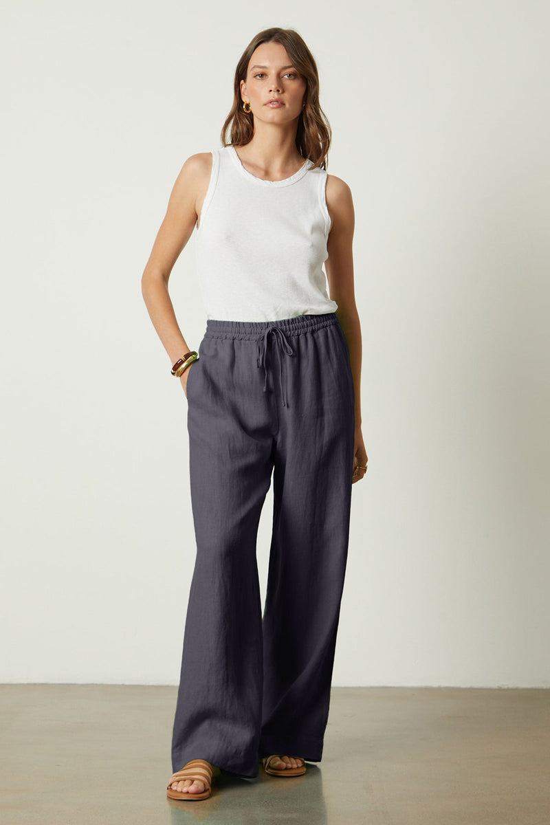 WynneCollection Velvet Wide Leg Pant - 21039218