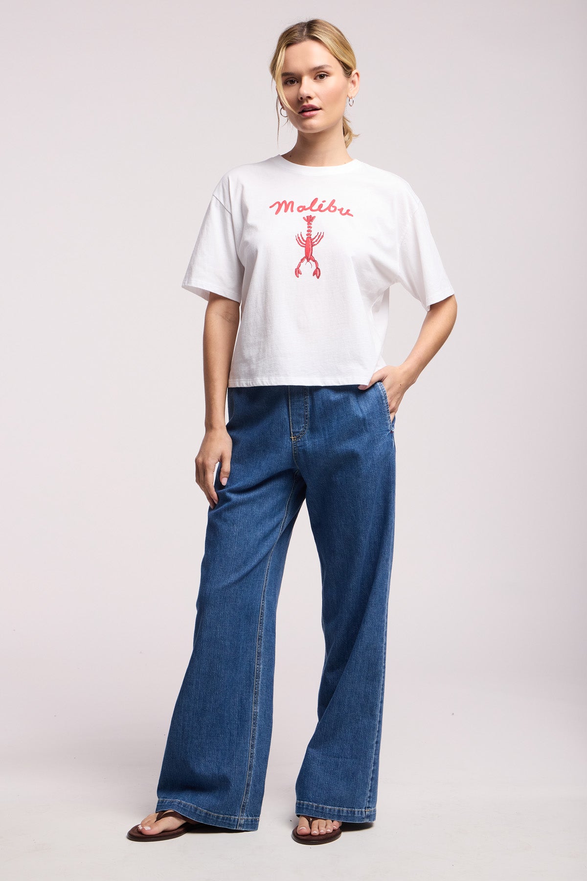 Person poses in the Velvet by Graham & Spencer SAMMY TEE featuring 
