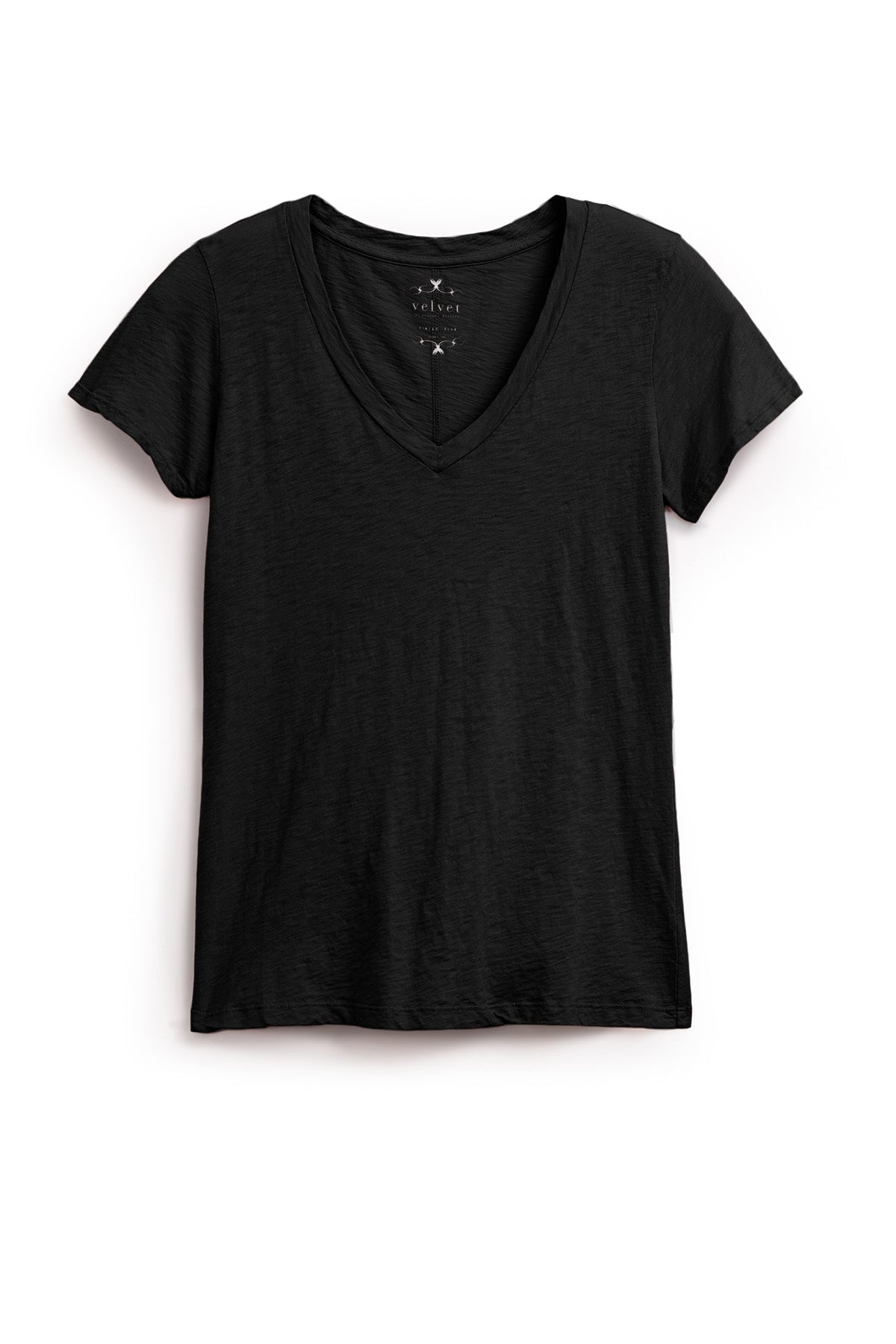   A great LILITH COTTON SLUB V-NECK TEE by Velvet by Graham & Spencer on a white background. 