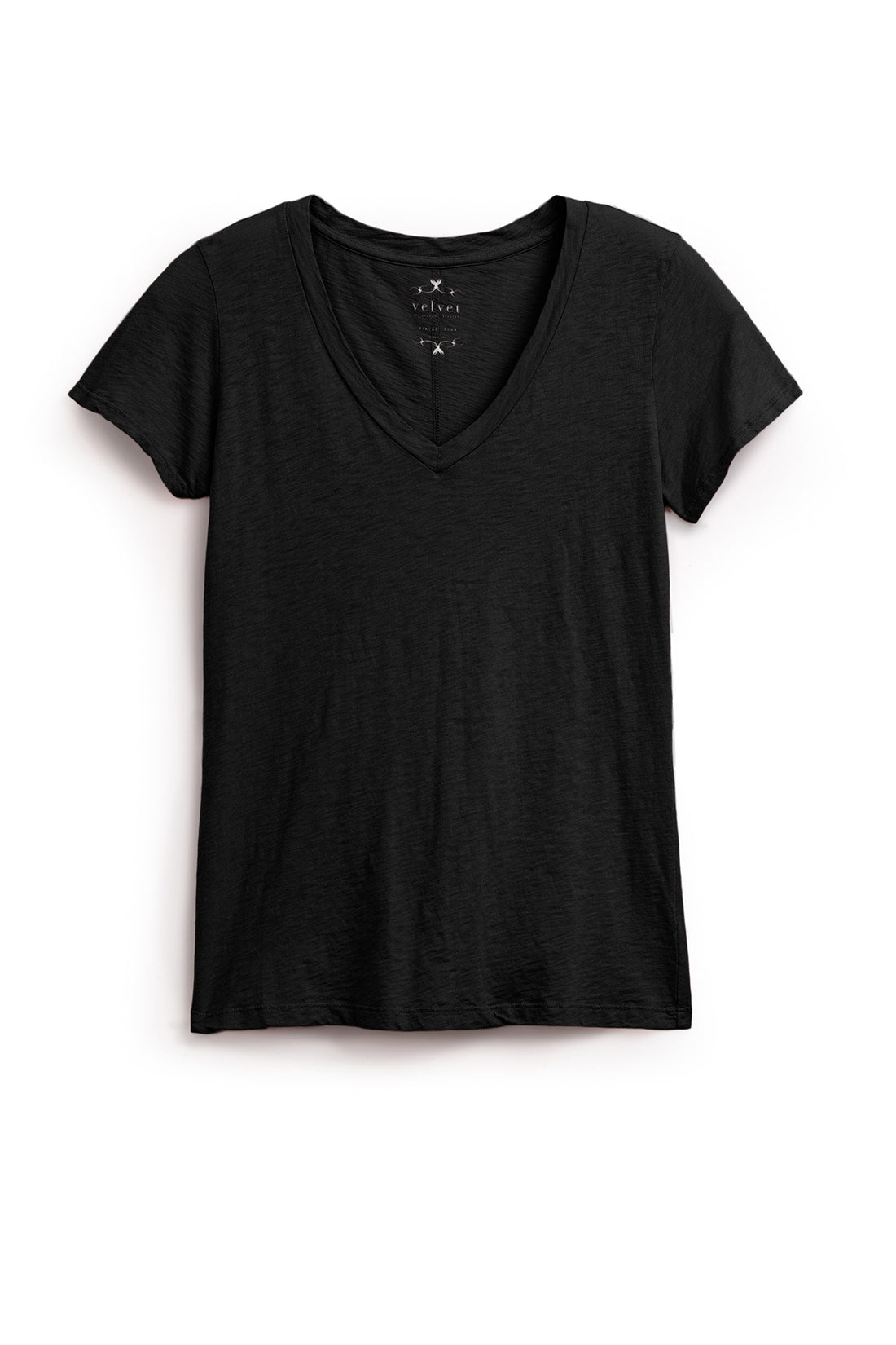 LILITH COTTON SLUB SHORT SLEEVE V-NECK TEE – Velvet by Graham & Spencer