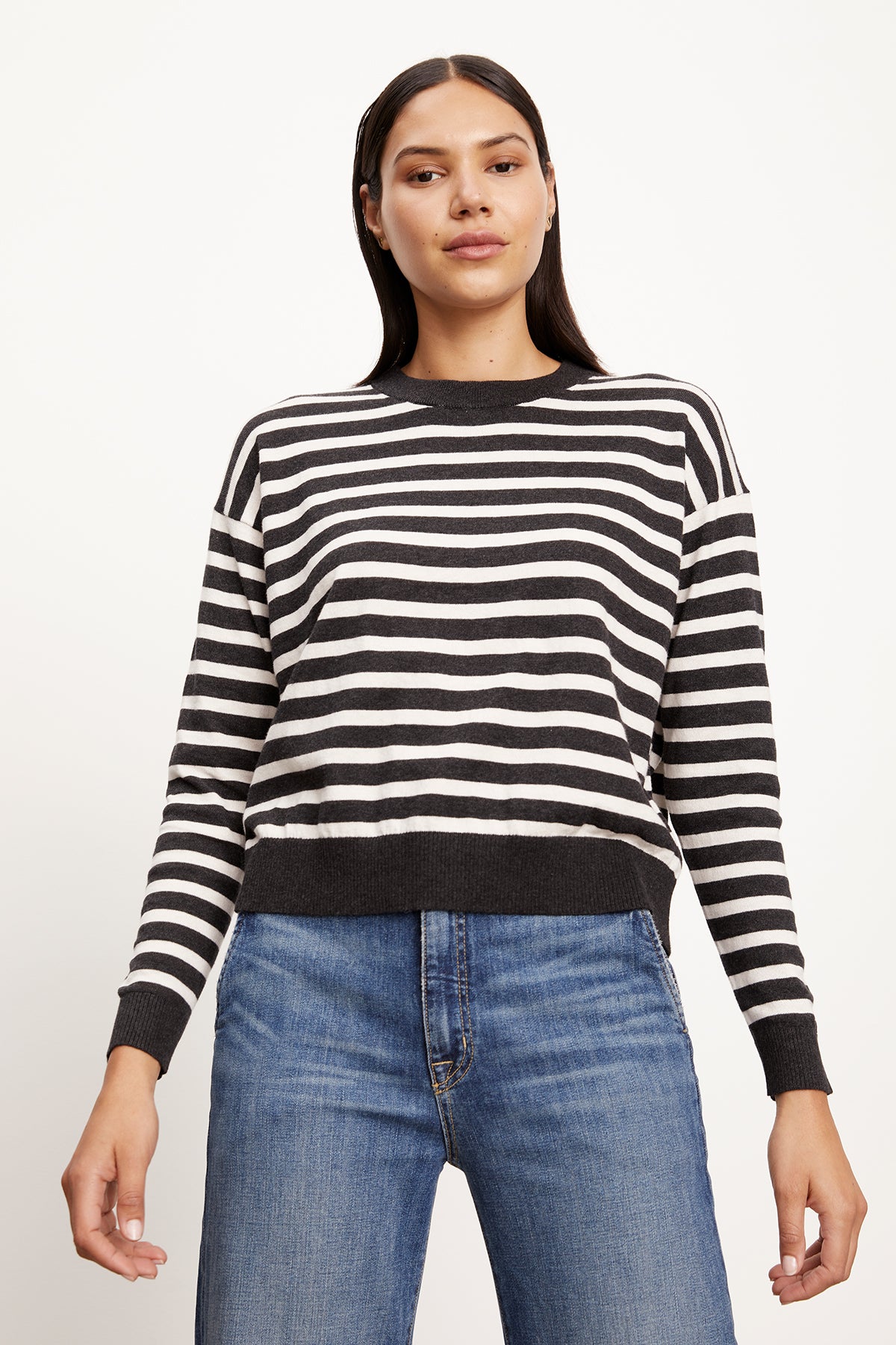 ALISTER LUX COTTON CASHMERE STRIPED CREW NECK SWEATER – Velvet by ...