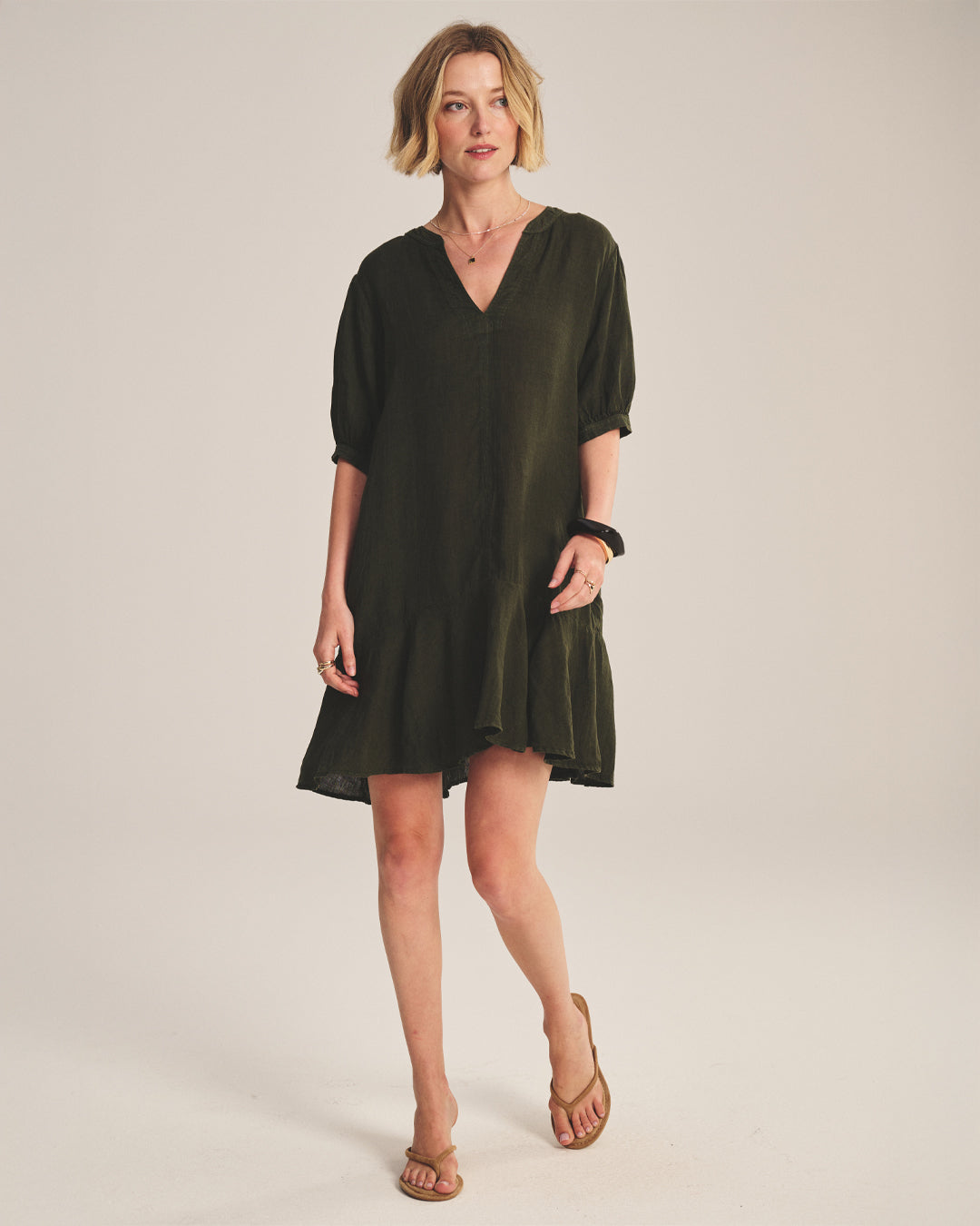 A woman wearing the Meadow Dress in Tootsie by Velvet by Graham & Spencer.
