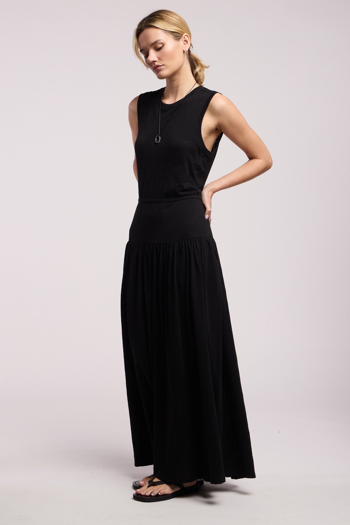 VELVET Women's Lunetta Dress, Size Large, Black, Cotton