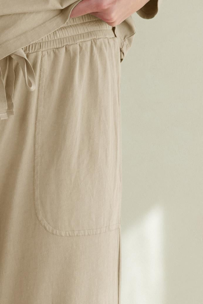   Beige Velvet by Jenny Graham PISMO PANT with a side pocket, made from organic cotton. 