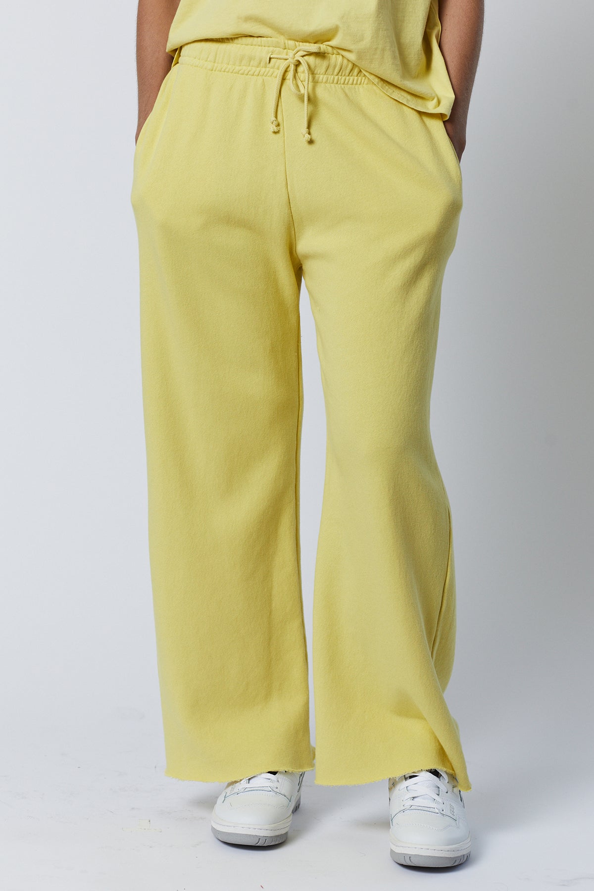 Montecito Sweatpant in lemon yellow front-26631041810625
