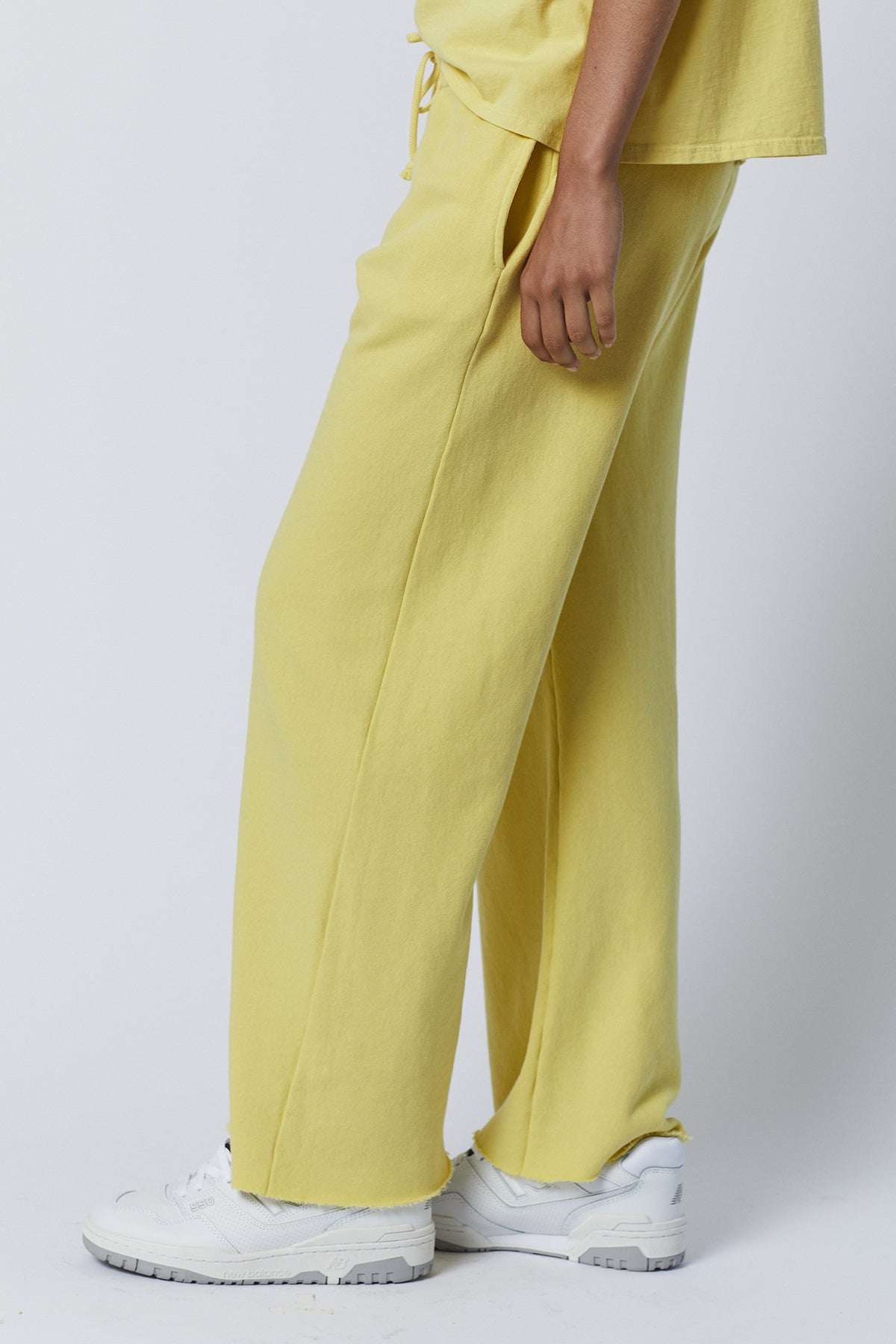   Montecito Sweatpant in lemon yellow side 