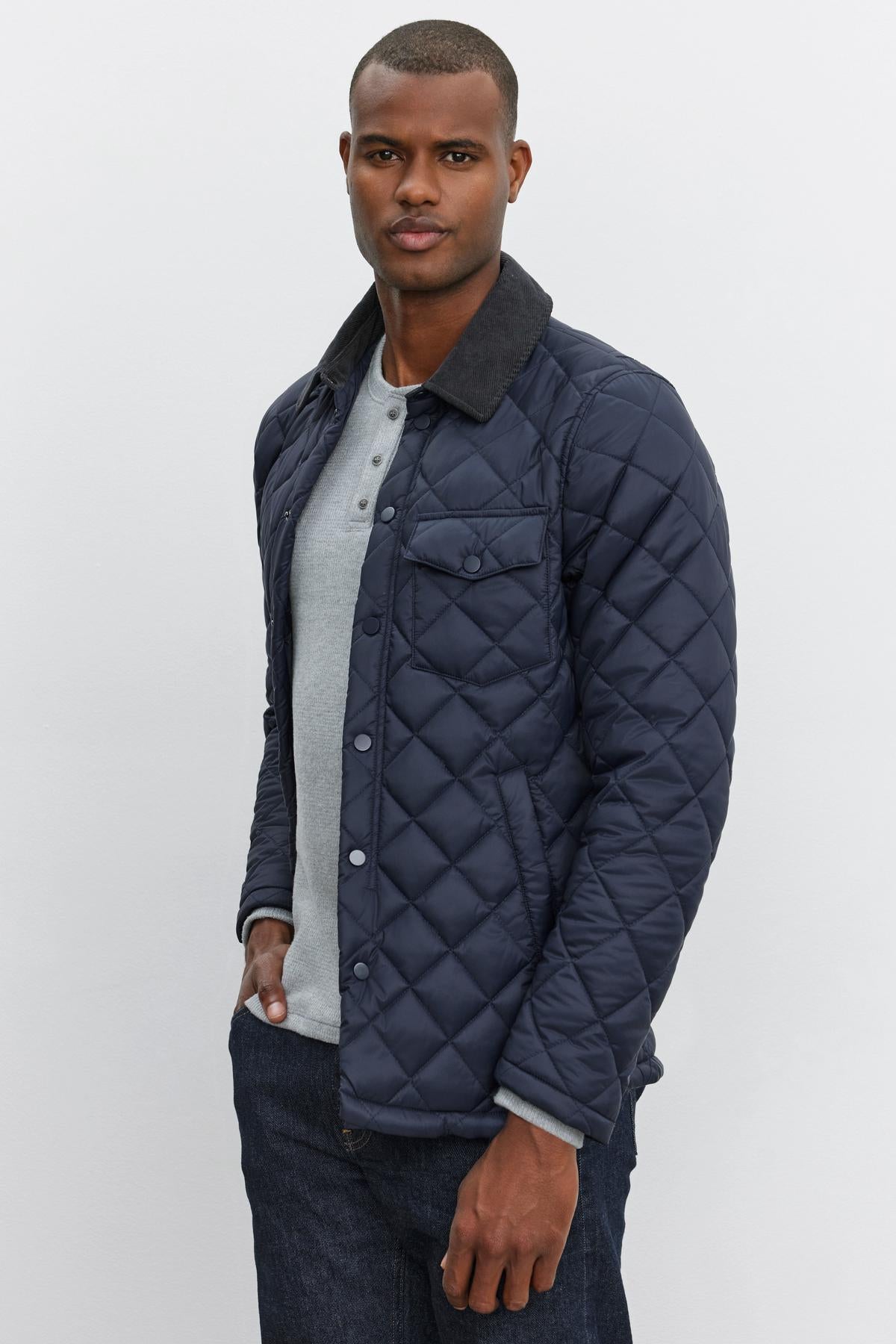 Quilted padded jacket mens online