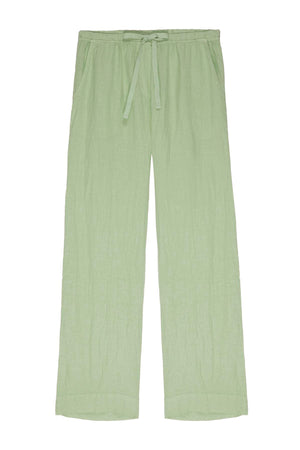 Velvet by Jenny Graham's PICO LINEN PANT, a relaxed fit light green linen pants with an elastic waist, displayed against a white background.