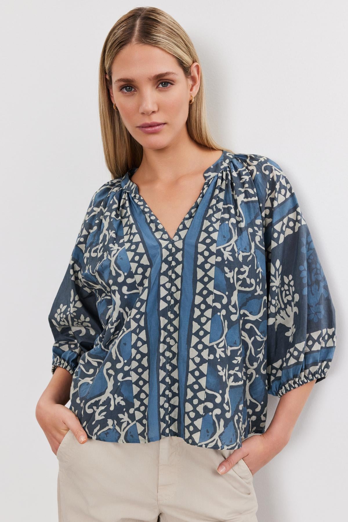 DAYANA PRINTED SILK COTTON VOILE BOHO TOP – Velvet by Graham & Spencer