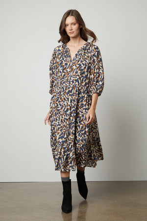 taline velvet boho midi dress Johnny Was Taline Velvet Boho Midi Dress - Multicolor