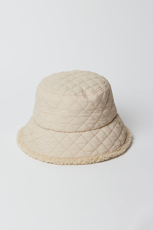 Quilted Bucket Hat in Ivory