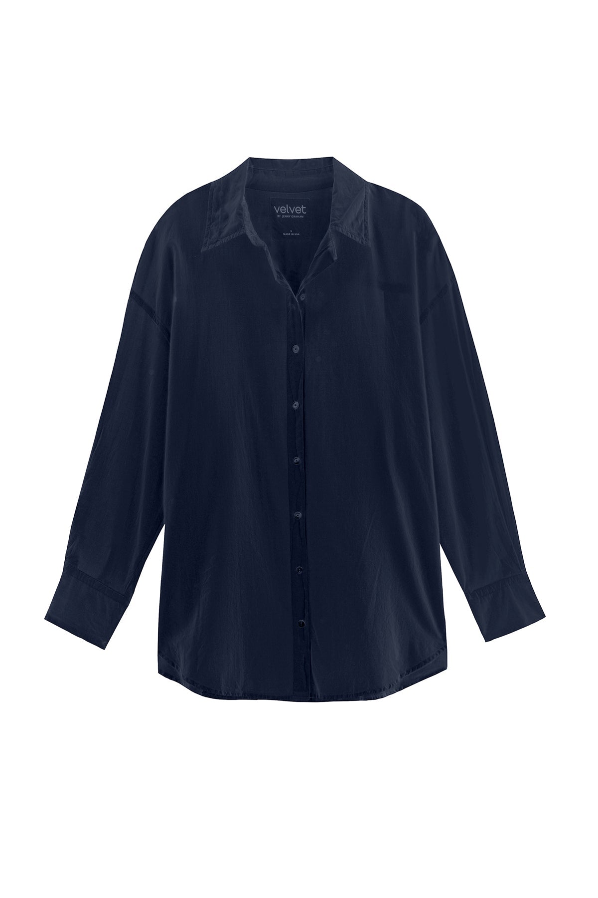 Redondo Button-Up Shirt in navy flat-26631701627073
