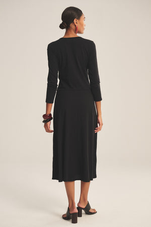 RIVER COTTON SLUB 3/4 SLEEVE A-LINE MIDI DRESS – Velvet by Graham & Spencer