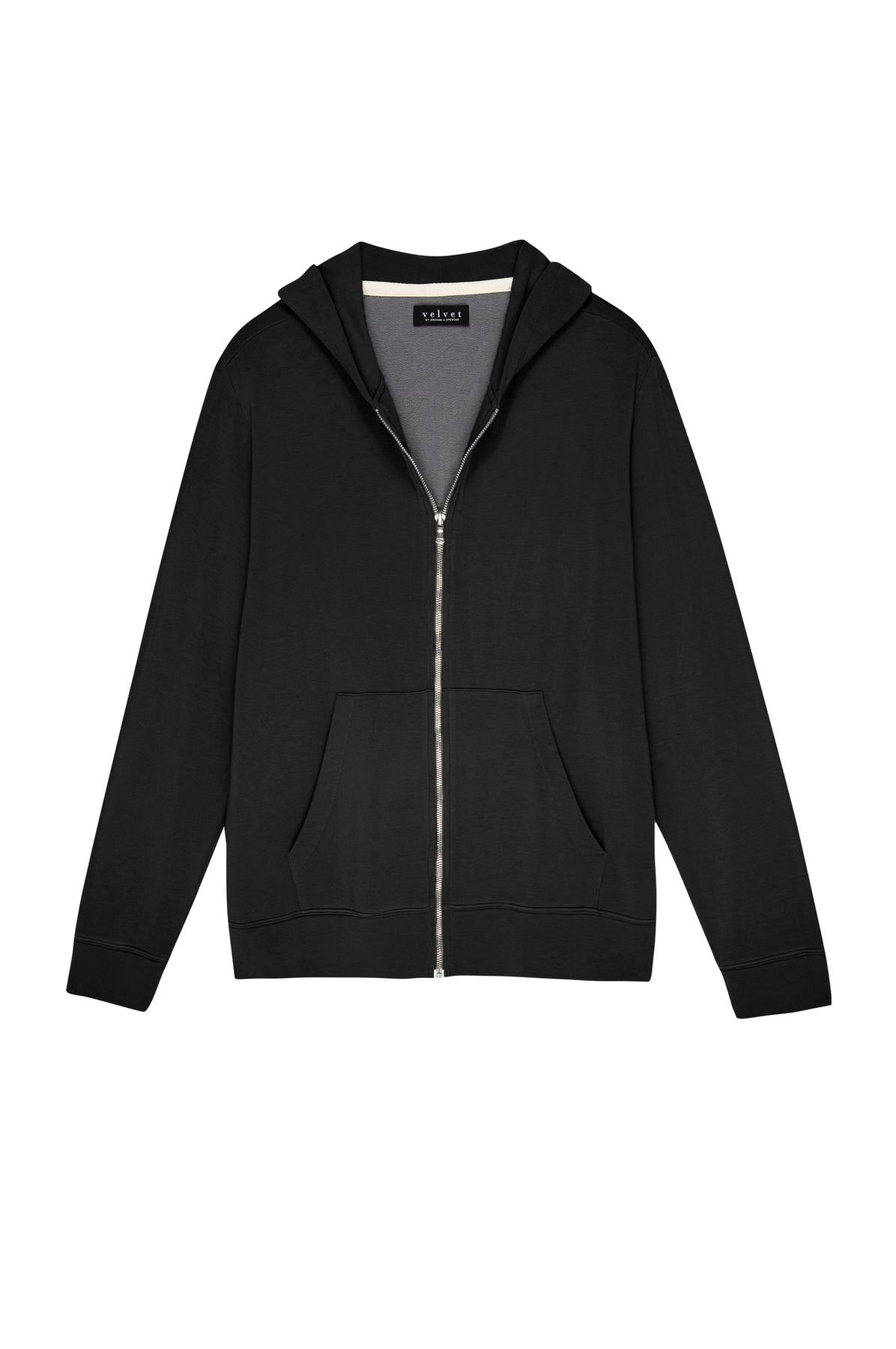 Plain black zip up hoodie sale