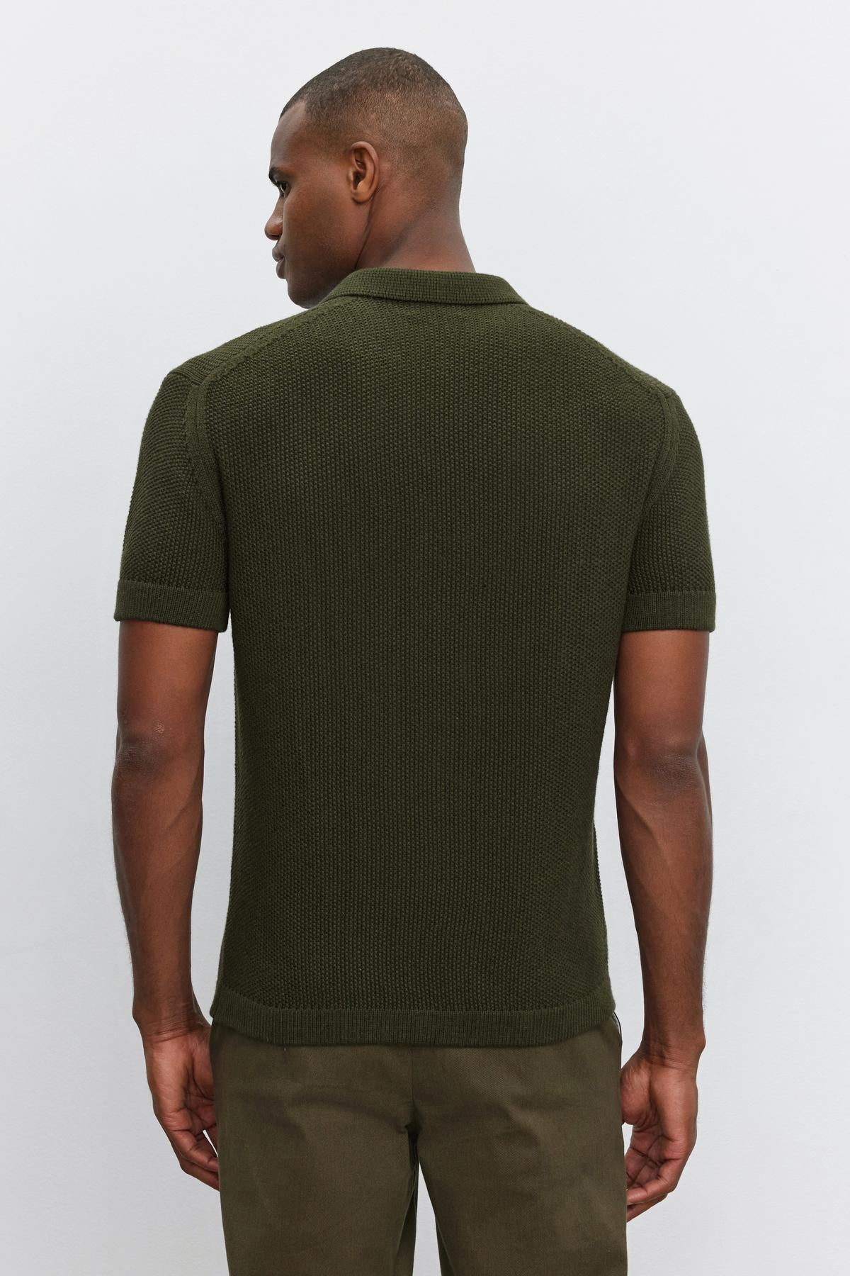 Velvet by Graham Spencer Niklas Sweater Polo M Olive