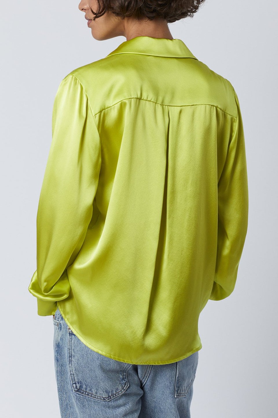 Soho Top in lime with blue denim back-35496375222465