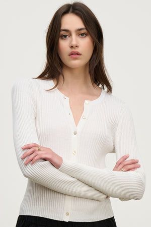 SUKI SILK COTTON BUTTON FRONT CARDIGAN – Velvet by Graham & Spencer