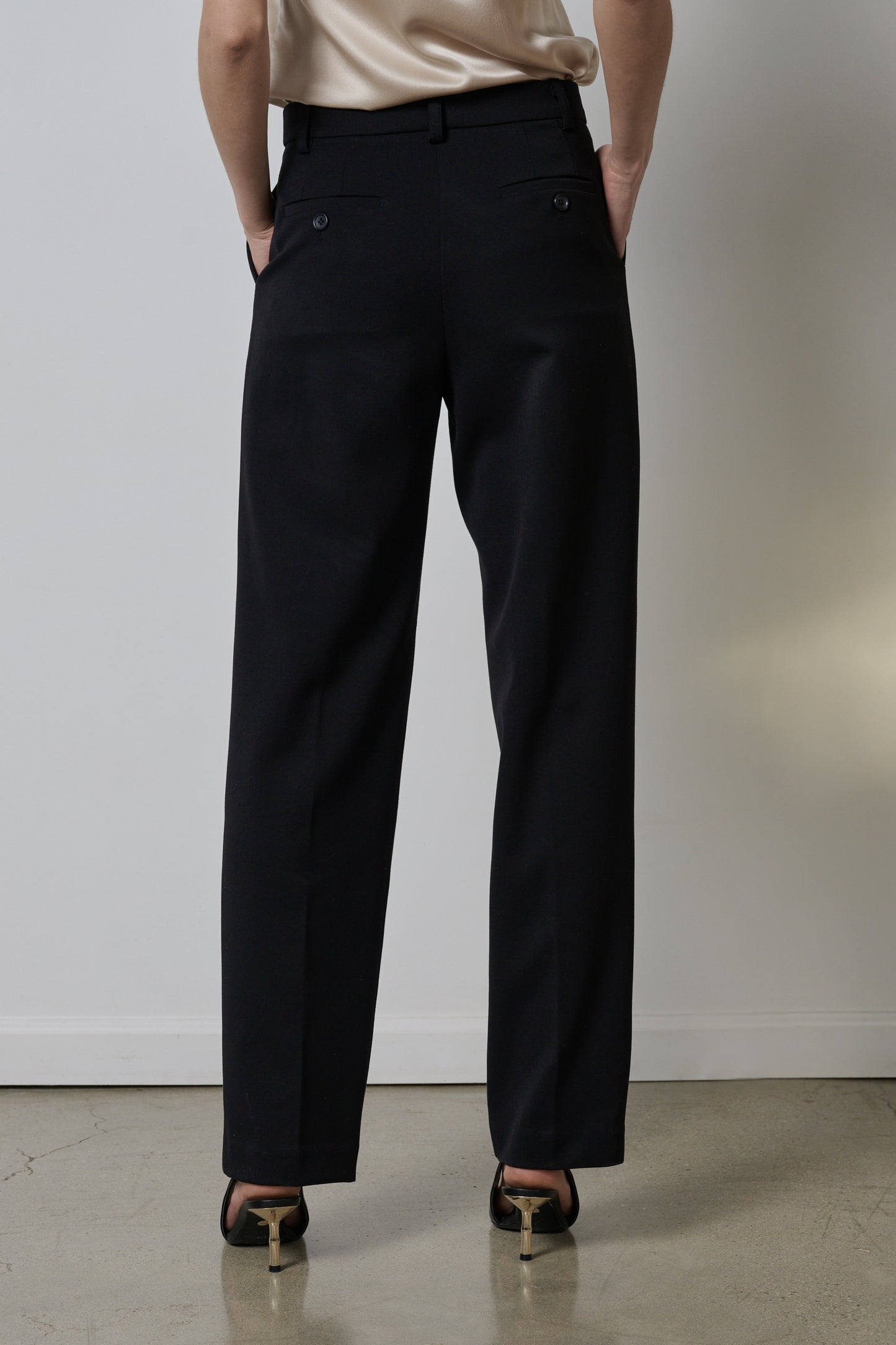The back view of a person wearing BUNDY PANT trousers by Velvet by Jenny Graham.-26915009691841