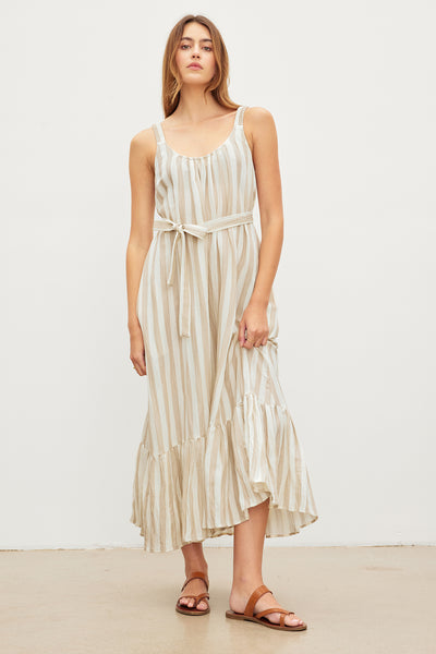 MARGARET HOWELL WIDE STRIPE LINEN　DRESS stripe-linen-meradith06-