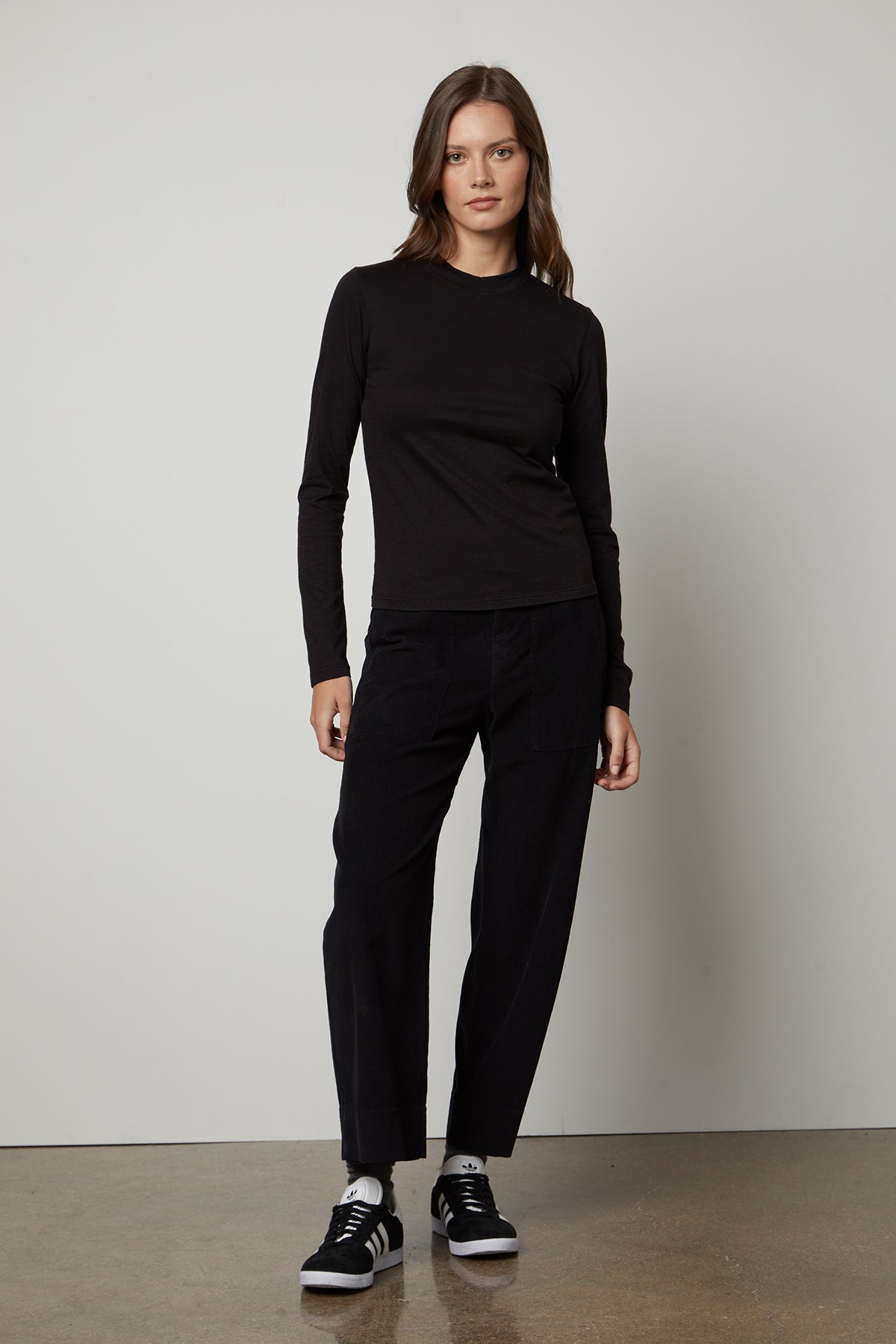DELIAH SUEDED JERSEY CROPPED HENLEY – Velvet by Graham & Spencer
