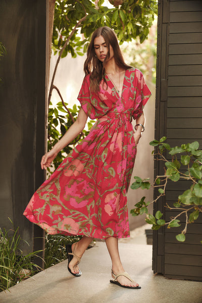 LEILANI PRINTED COTTON PLEATED MAXI DRESS – Velvet by Graham & Spencer