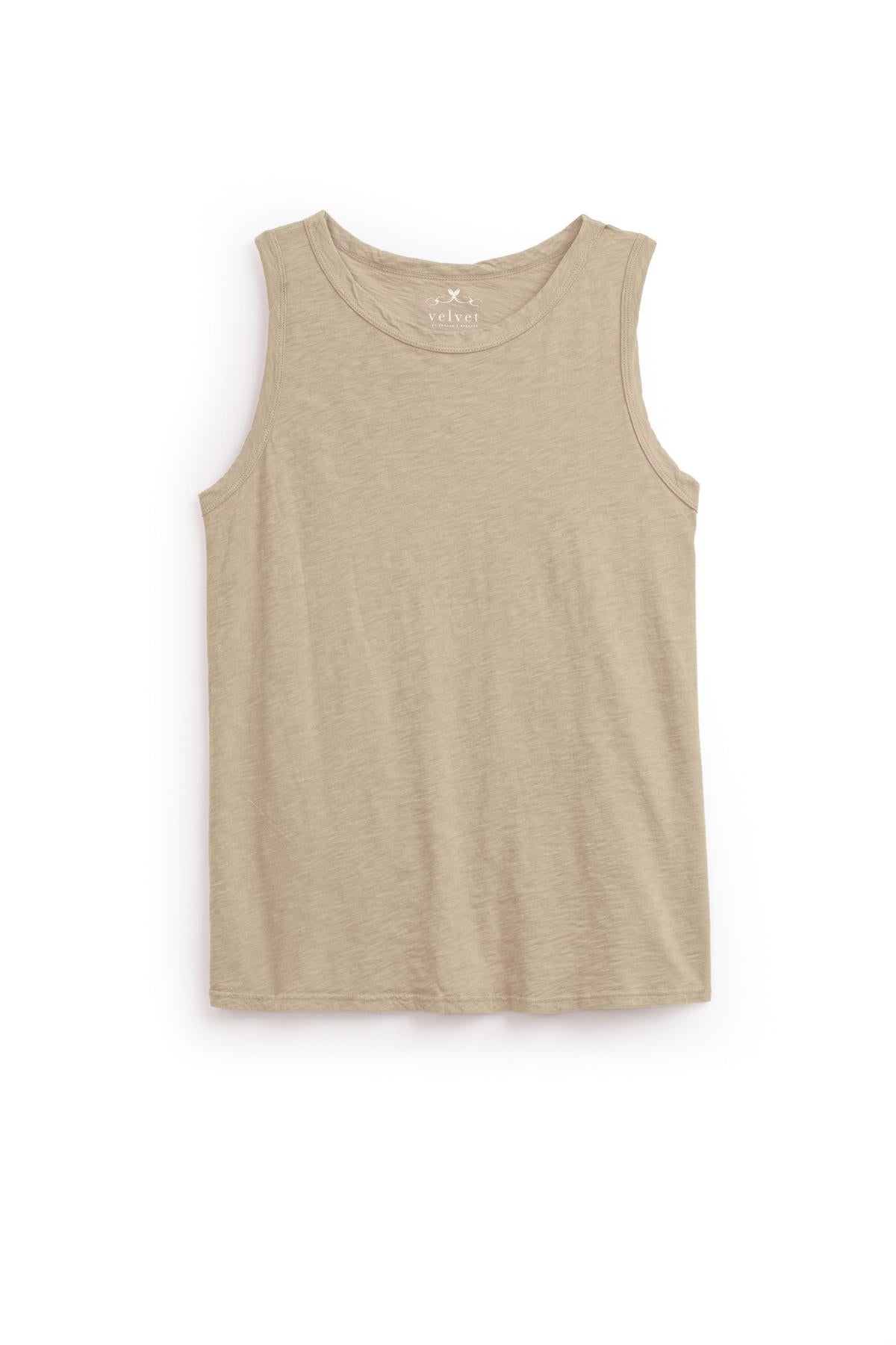 A TAURUS COTTON SLUB TANK with a crew-neck from Velvet by Graham & Spencer on a white background.-36248583831745
